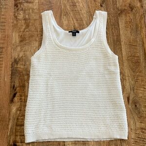 Women's White Knit Tank Top